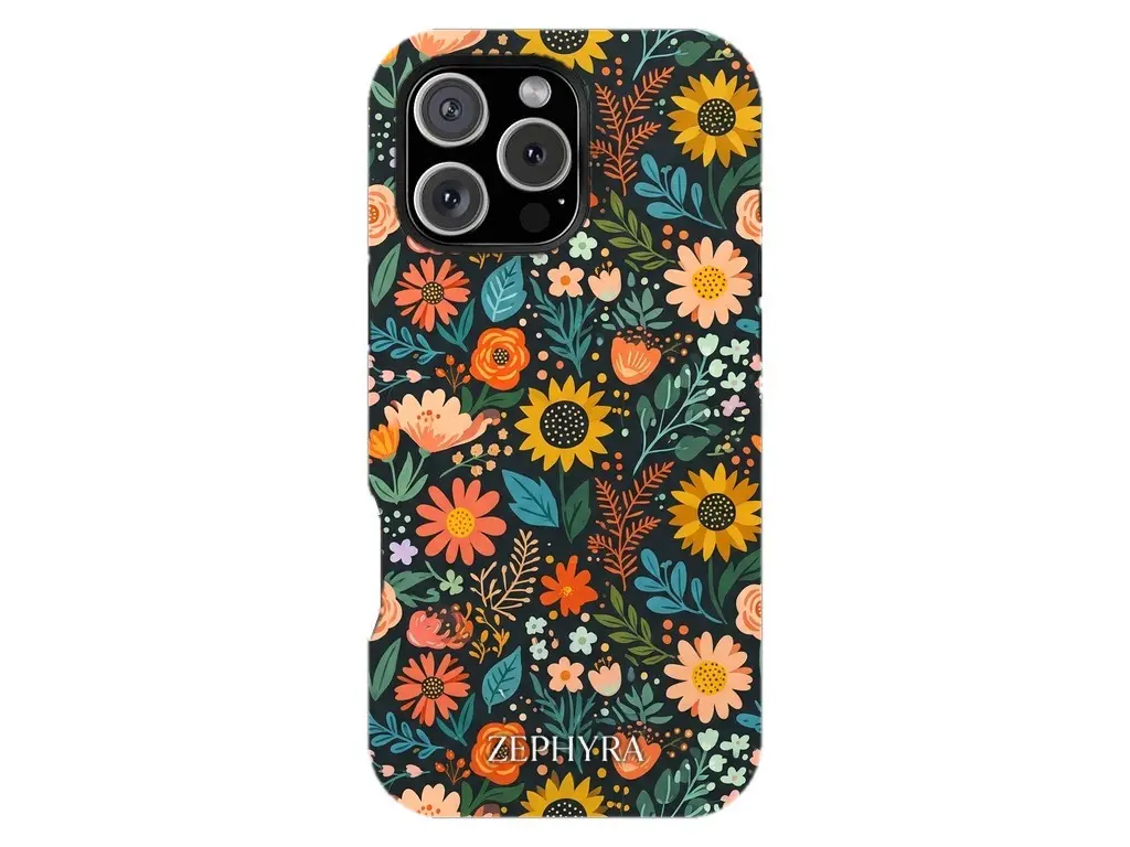 Folk Bloom Noir - iPhone 15 Pro Max Kryt