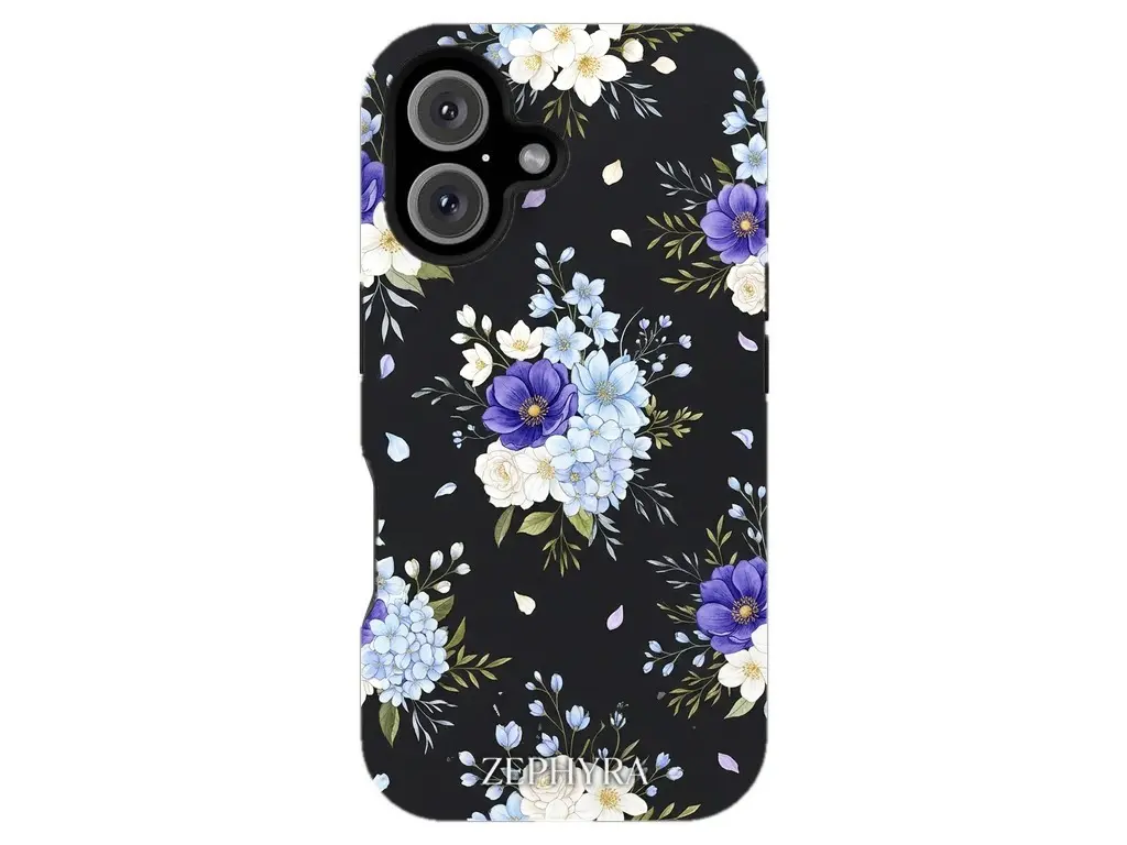 Blue Blossom Noir - iPhone 16 Kryt