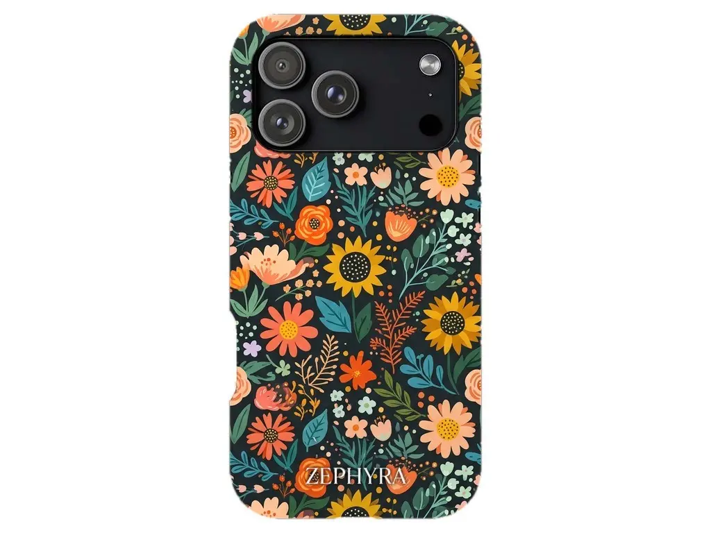 Folk Bloom Noir - iPhone 17 Pro Kryt